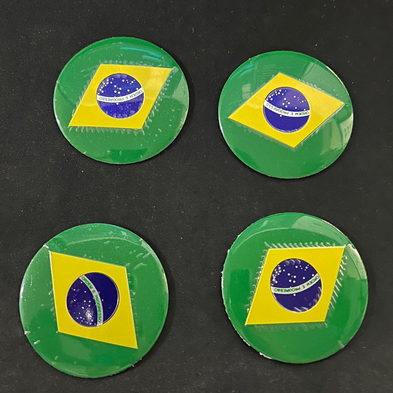 BRAZIL FLAG 4pcs Car Wheel Center Hub Cap Sticker Cover Metal Case 56mm Tire Mags Emblem Badge Decal 3D