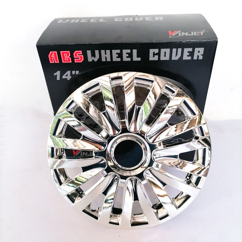 New 14" Chrome WJ-5063-C-14 inches Chromed 4Pcs Hub Caps Wheel Cover Car Wheel Rim Hub Cover Rim Cover Tire Cover