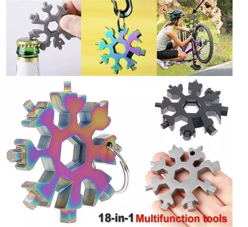 18 In 1 Snowflake Snow Wrench Tool Spanner Hex Wrench Multifunction Tools
