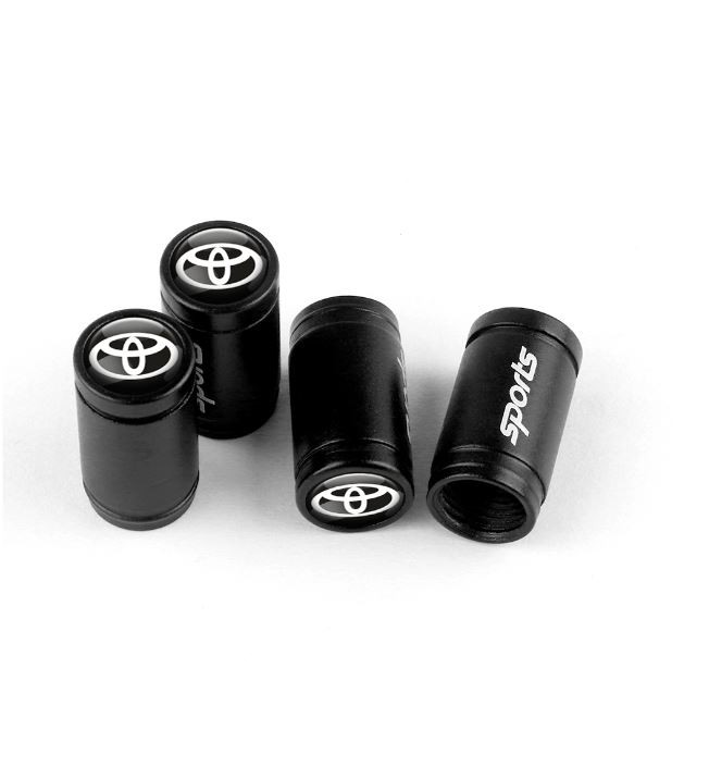 TOYOTA 4pcs Tire Air Valve Caps cover SPORTS Aluminum Alloy Car Wheel Tyre Stem Air Caps Colored