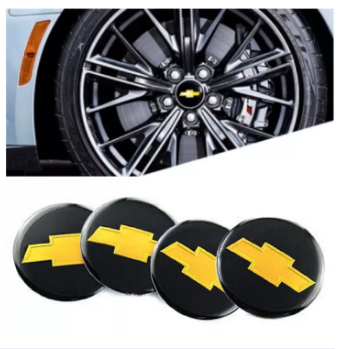 4PCS 56mm CHEVROLET Car Center Cap Emblem Wheel sticker Hub Caps Mags Black 3D
