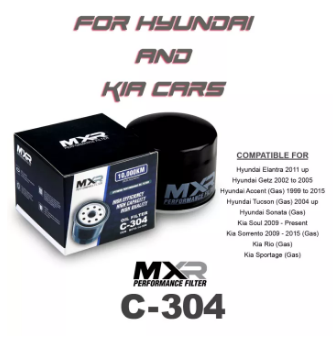 C-304 MXR OIL FILTER FOR Hyundai Accent Elantra Carnival Getz Pride Sorento Tucson Veloster Kia Rio Carens Soul