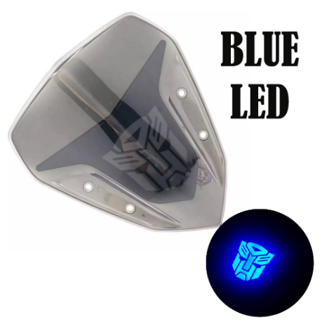 TRANSFORMER BLUE Visor Led Yamaha Aerox and Nmax 155 Motorcycle Smoked Visor Illuminated Light