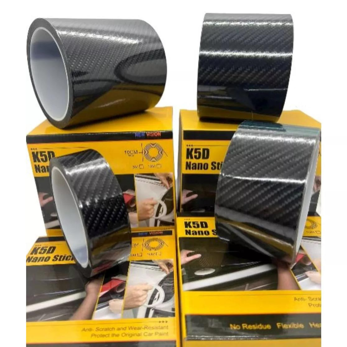 K5D Nano Sticker CARBON FIBER STICKER 5D NANO Technology WATERPROOF 3 Meters - Car Side Stepsill