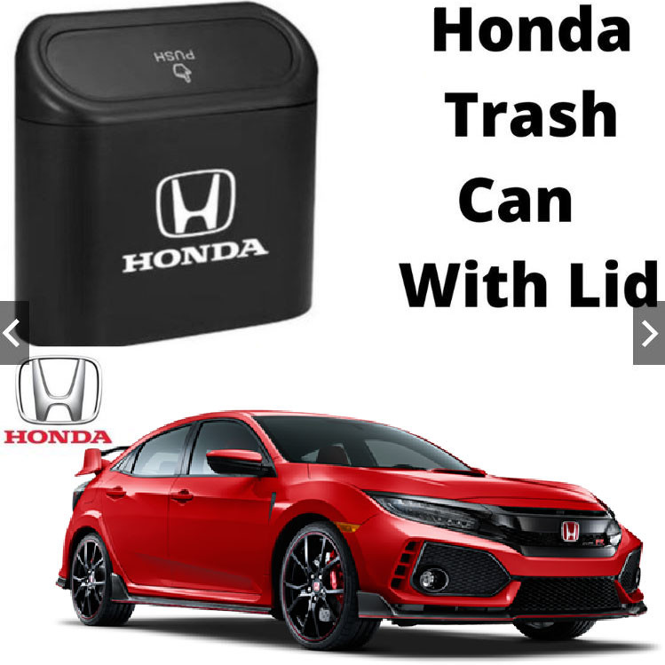HONDA CAR Trash Can with Lid Leak-proof with LOGO Universal Trash Bin Storage Box
