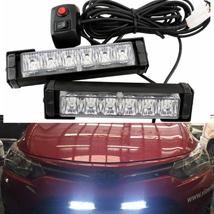 FEDERAL 6 led Light Car Driving DRL Blinker WHITE/WHITE