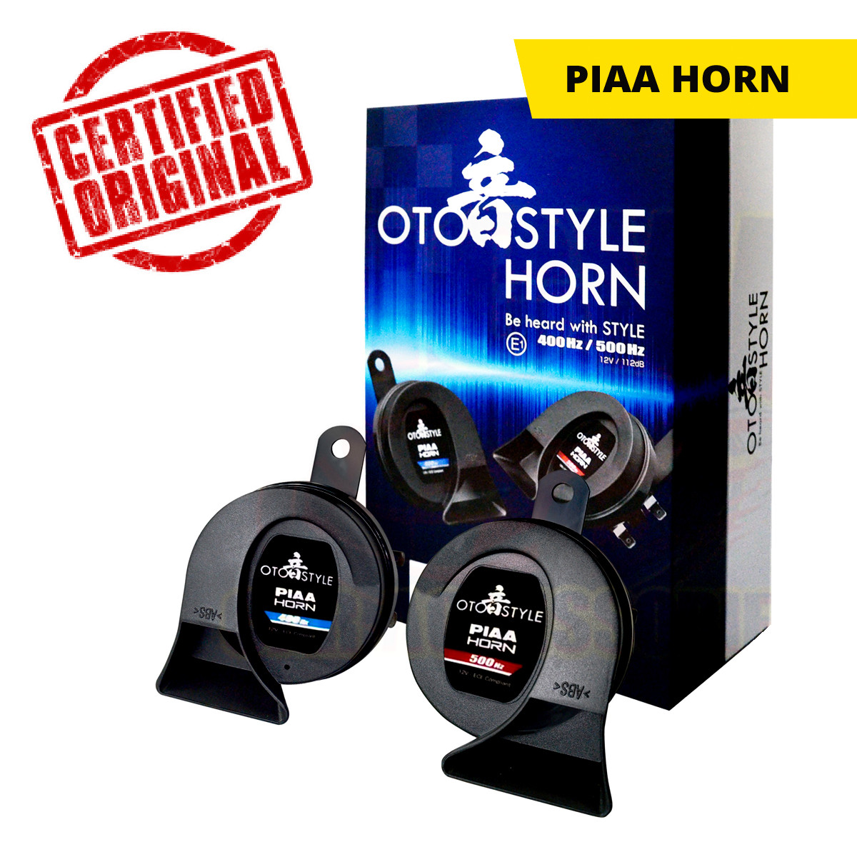 PIAA OTO STYLE 12V HORN 400HZ 500HZ POWER HORN (2PCS Hi/Low) for Cars and Motorcycle