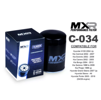 C-034 MXR OIL FILTER FOR Hyundai H100 Kia Carnival Kia Sorento Kia Carens Kia Bongo Kia Sedona Kia Pregio Hyundai Grand Starex