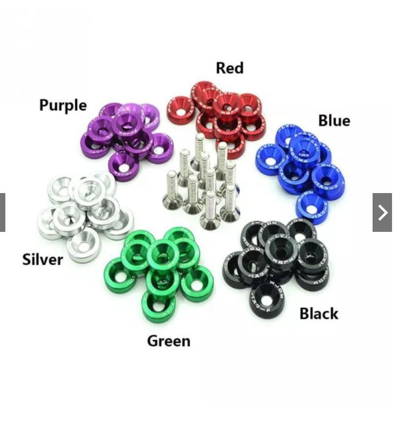 GOLD 10PCS M6 Car Styling Universal Modification JDM Password Fender Washer License Plate Bolts