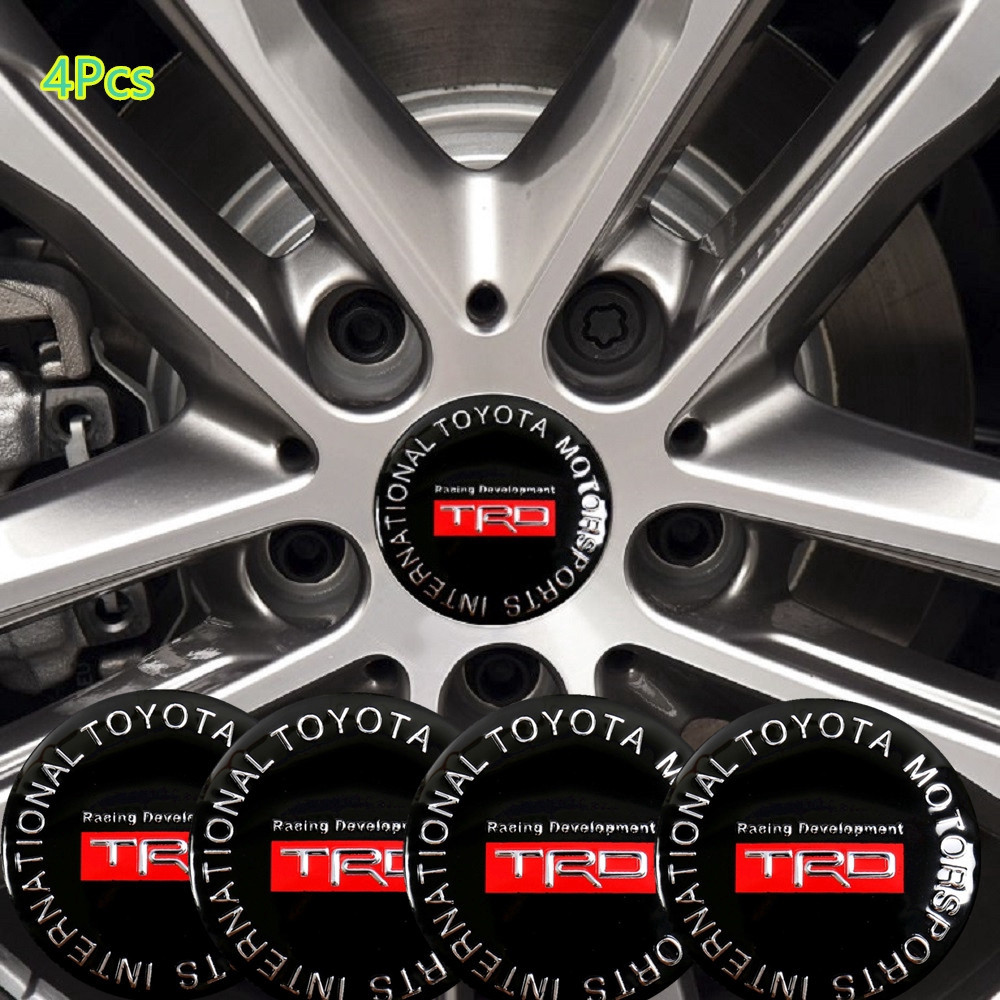 4PCS 56mm TRD Motor Sport International Toyota Car Center Cap Emblem Wheel sticker Hub Caps Mags Silver Logo 3D