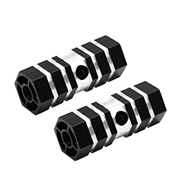 2pcs Hexagonal Axle Pedal Aluminum Alloy Foot Stunt Pegs for BMX Bicycle Cycling rear axle Foot Step BLACK