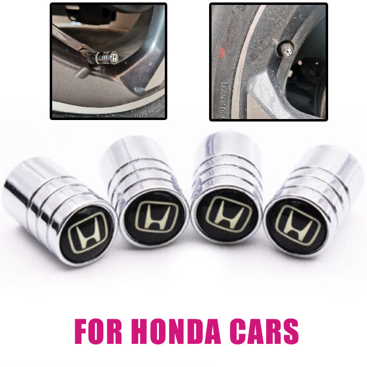 4PCS HONDA Silver Car Wheel Tire Valve Tyre Air Caps Cover Aluminium
