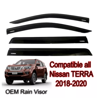 2018-2022 Nissan Terra OEM Rain Visor Guard Window Sun Protection Black