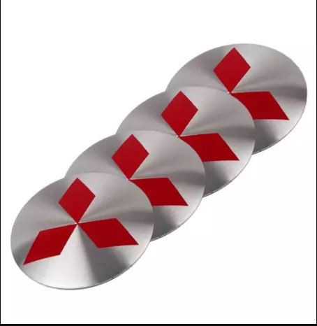 Mitsubishi Mags Center Cap 4pcs 56mm Car Wheel Center Hub Caps Emblem 3D Sticker Metal Aluminum