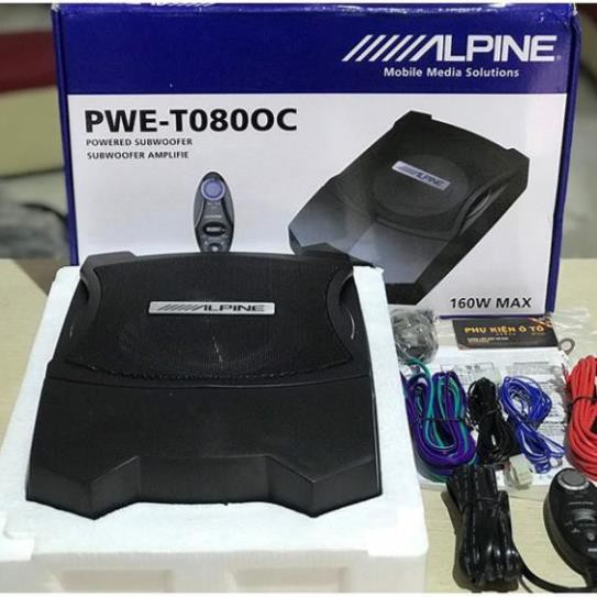 Alpine PWE-T0800C Underseat Subwoofer Mobile Media Solutions Car Under Seat Sub Woofer