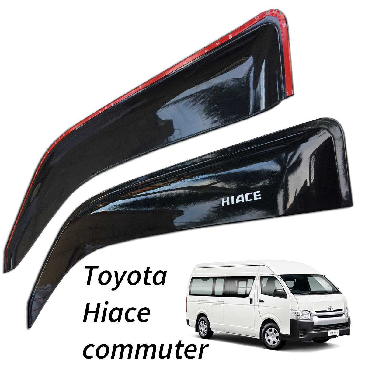 CDMYD-010A 2008 TO 2018 HIACE Commuter GL Rain Visor Windows Guard Door Sun Protection