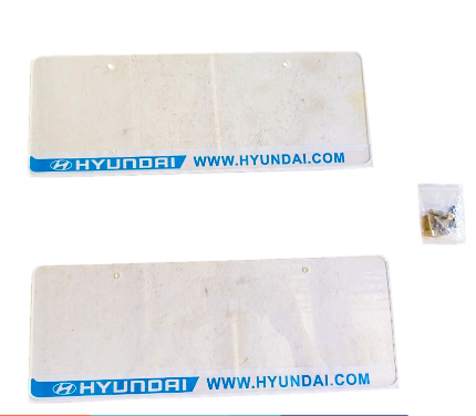 2Pcs Car Plate Cover with HYUNDAI NEW Logo Universal FREE SCREW BOLTS STAINLESS