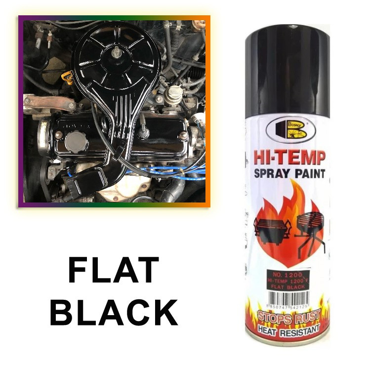 Bosny High Heat Hi Temp Resistant 1200F Spray Paint FLAT BLACK