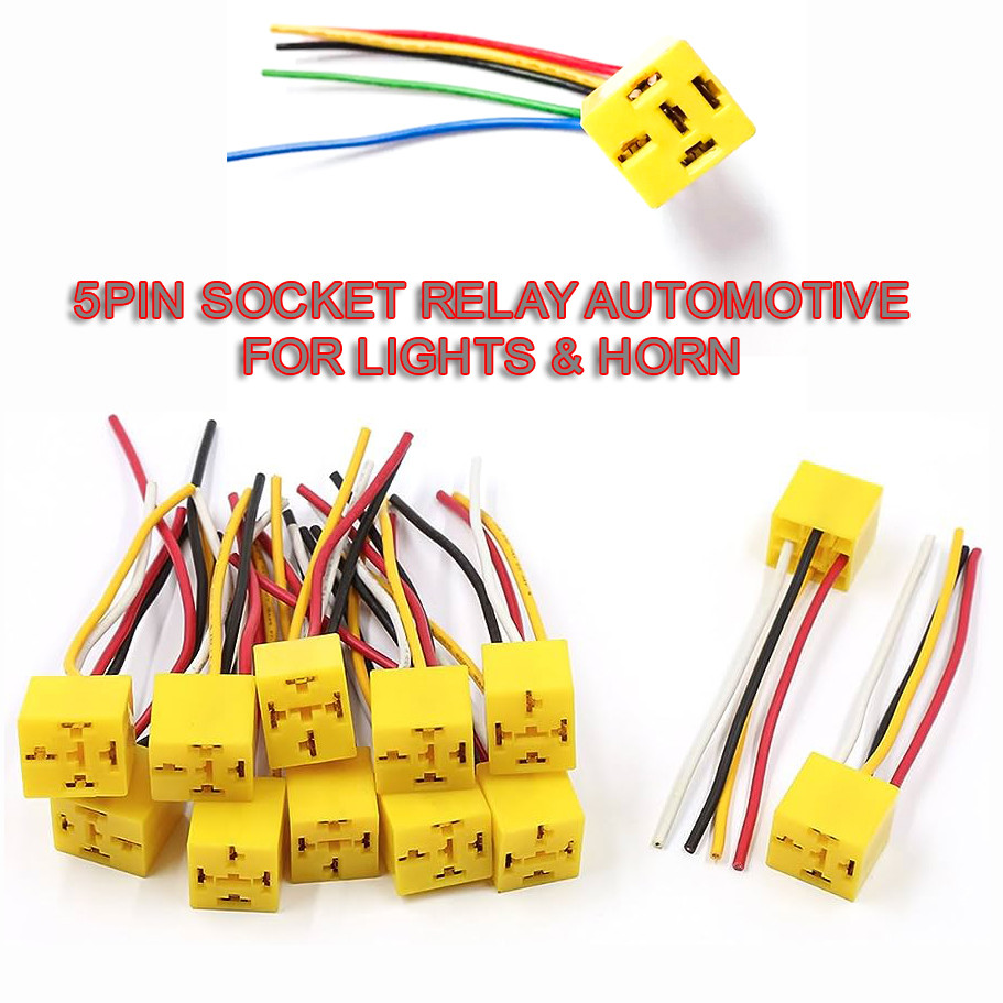 5 Pin Yellow Socket Relay Plastic Japan Wire Universal for Horn Lights