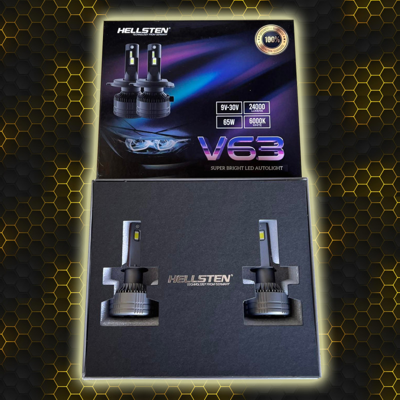 H7 HELLSTEN V63 Super Bright Led Autolight Car Bulb LED Head Lights 65w 6000k 24000L 9V-30V
