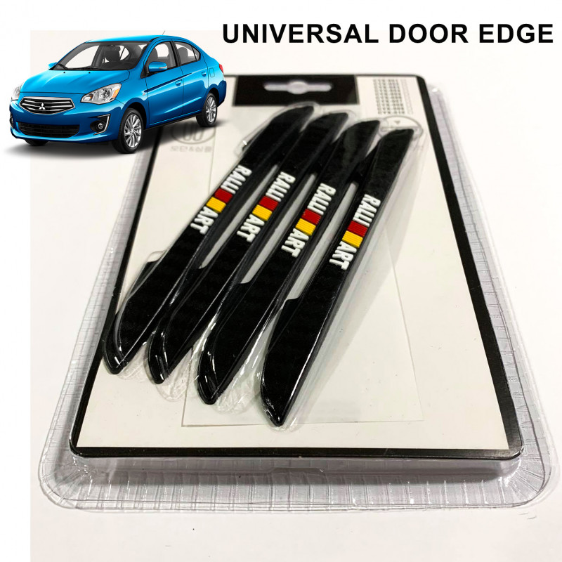 4PCS RALLI ART Door Guard Auto Car Door Edge Corner Protection Scratch Protector Carbon