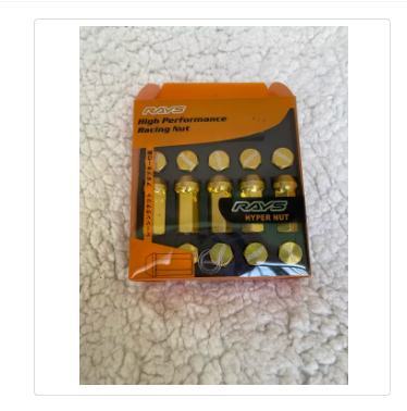 GOLD Rays Hyper Nut Steel Lug Nut 12mm x 1.5mm 20pcs with Hex Adaptor