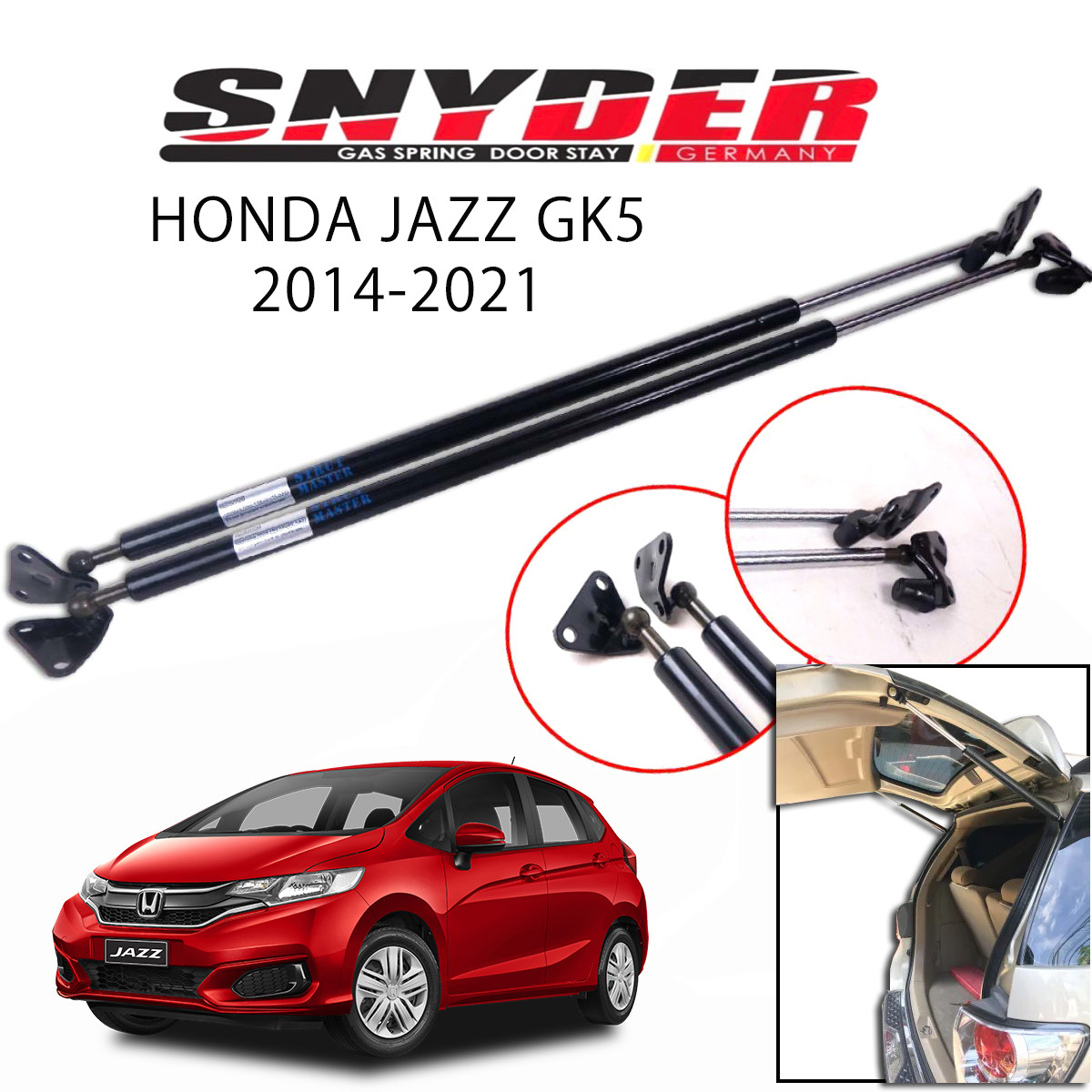 SGS-508 RH - HONDA JAZZ GK5 2014-2021 W/BRACKET Gas Spring Door Stay Damper Struts Trunk Open - Snyder