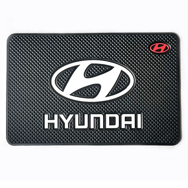 HYUNDAI Logo Dash Pad Rubber Car Universal Anti Skid Slip Cushion for Dashboard PAD Holder