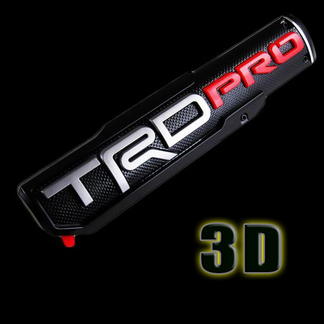 1PC 3D ABS TRD PRO Red Car Emblem Front Fender Auto Door Logo Badge for Toyota SUV Pickup 4WD 4x4