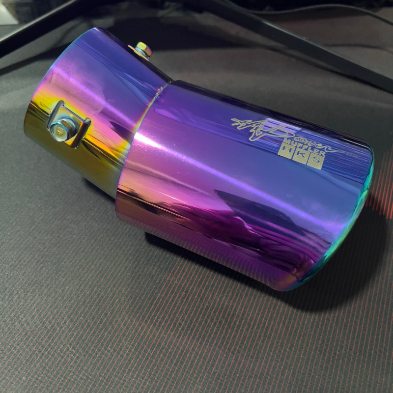 TITANIUM HKS 3" MUFFLER TIP Curved Universal for SUV VAN Pick-UP 3.0 inches Inner