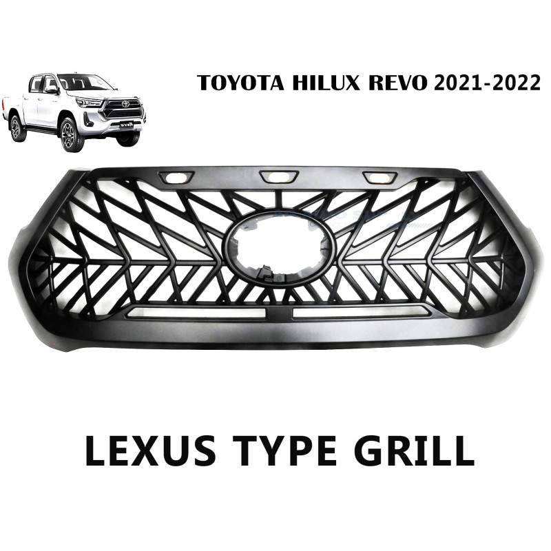 Toyota Hilux Revo 2021-2023 Lexus Style Mesh Grille Black Grill Conquest
