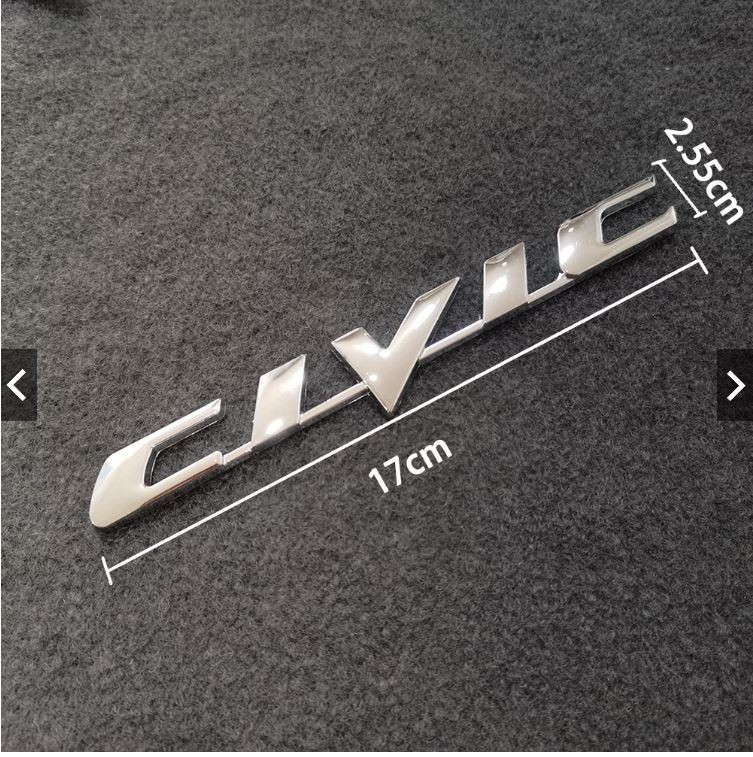 CHROME Honda Civic Car Rear Logo Emblem Badge Decal Trunk Body Metal Emblem 3D CIVIC logo Letters