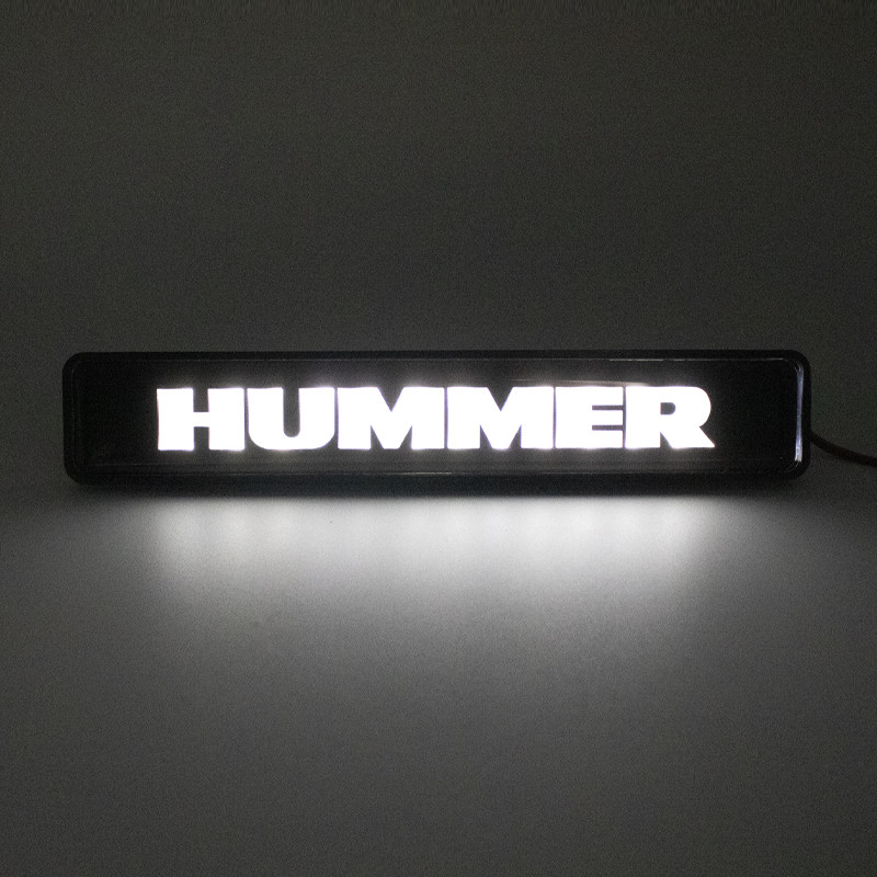 1Pc HUMMER Car Front Grille Luminous Emblem Badge LED Decoration Lights Car Logo