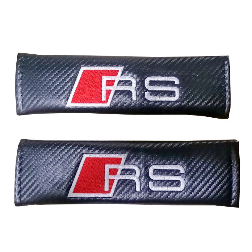 RS 2pcs Car Seat Belt Shoulder Pad Carbon Fiber Sports Design Seat Belt Cover