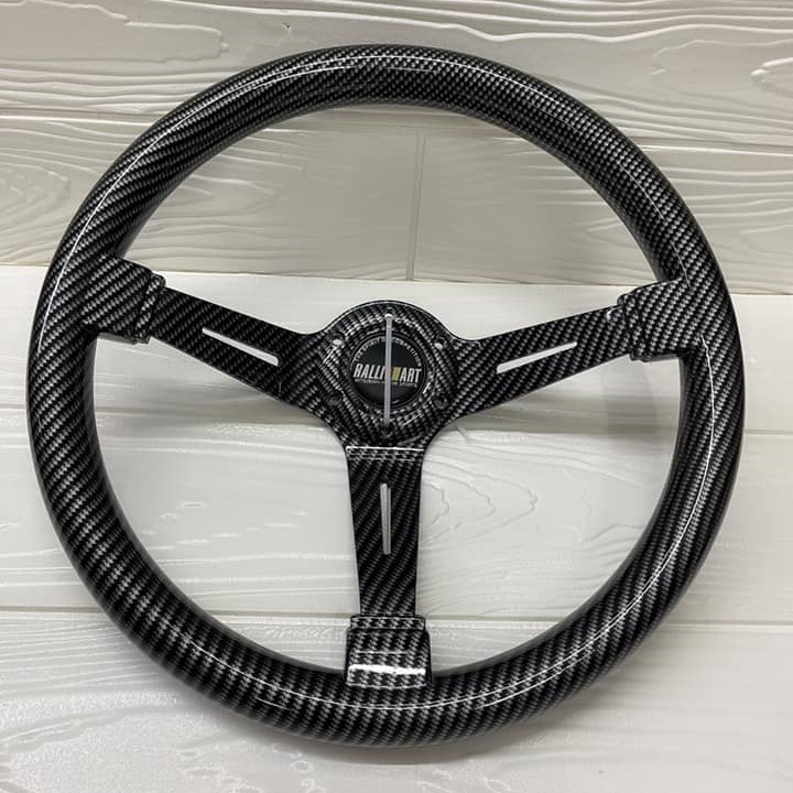 Universal Mitsubishi RALLI ART Steering Wheel Drift Type Deep Corn Carbon Style New 2021