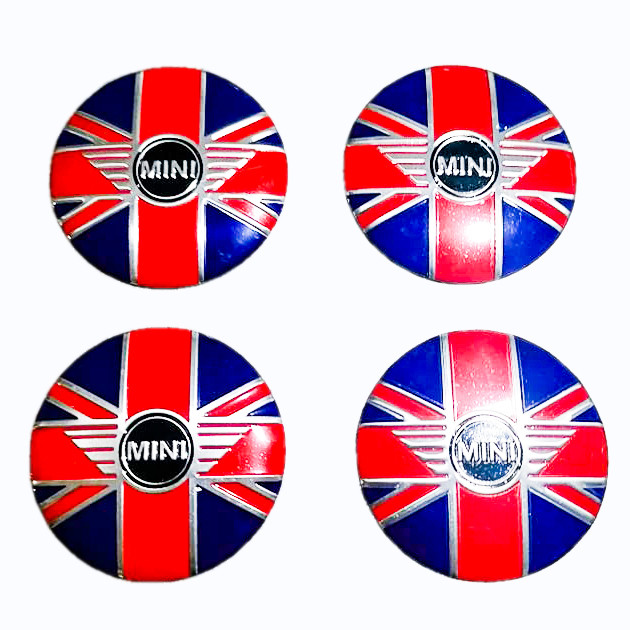 BRITISH 4pcs Car Wheel Center Hub Cap Sticker Cover Metal Case 56mm Tire Mags Emblem Badge Decal