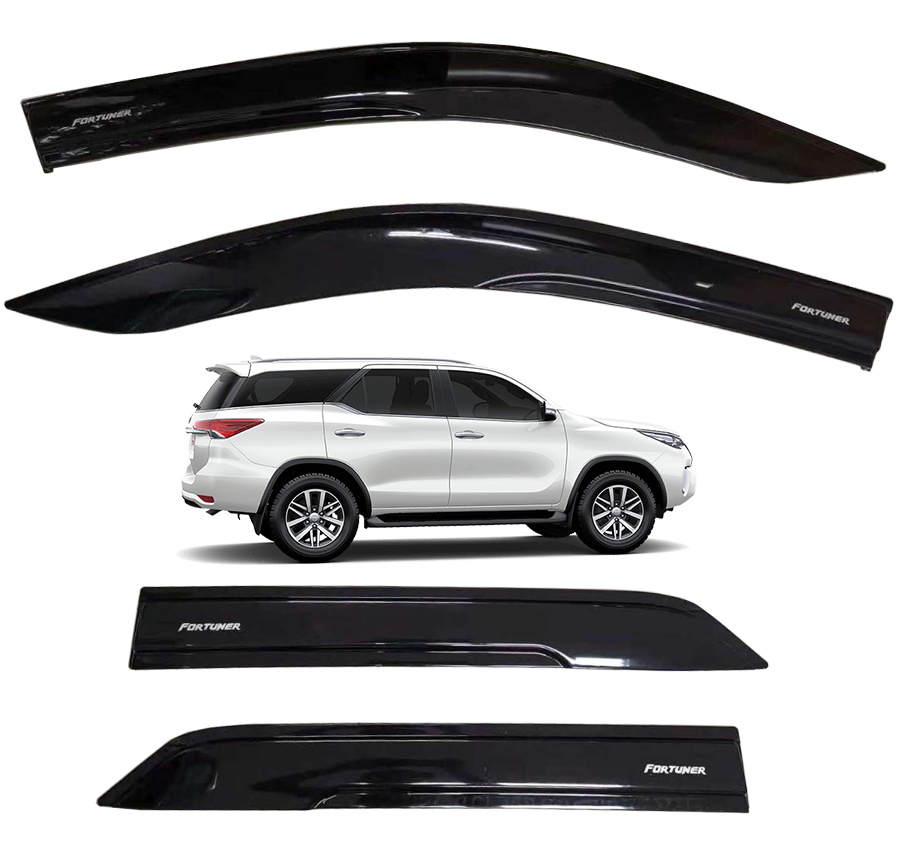 2016-2021 Toyota Fortuner OEM Rain Sun Visor Guard Plain Black Window
