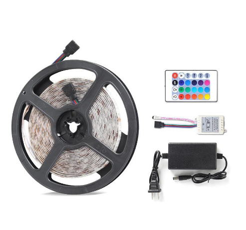 RGB Led Strip 5 Meters with power AC100-240V LED Lights SMD5050 with Remote Control
