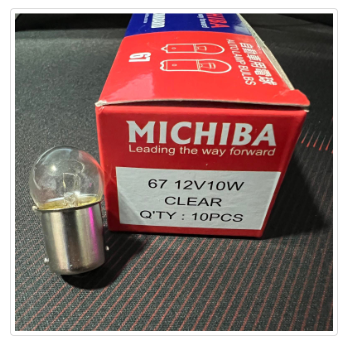 MICHIBA G18 BA15S Motorcycle Flasher Bulb TMX/HD3/STX G18 67 12V 10W CLEAR