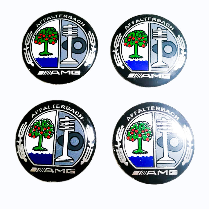 AMG LOGO 4pcs Car Wheel Center Hub Cap Sticker Cover Metal Case 56mm Tire Mags Emblem Badge Decal