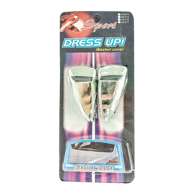 2pcs Hood Screen Spray Nozzle Cover Washer Washing Vent Jet Car Cap Universal Chrome Color ABS Plastic