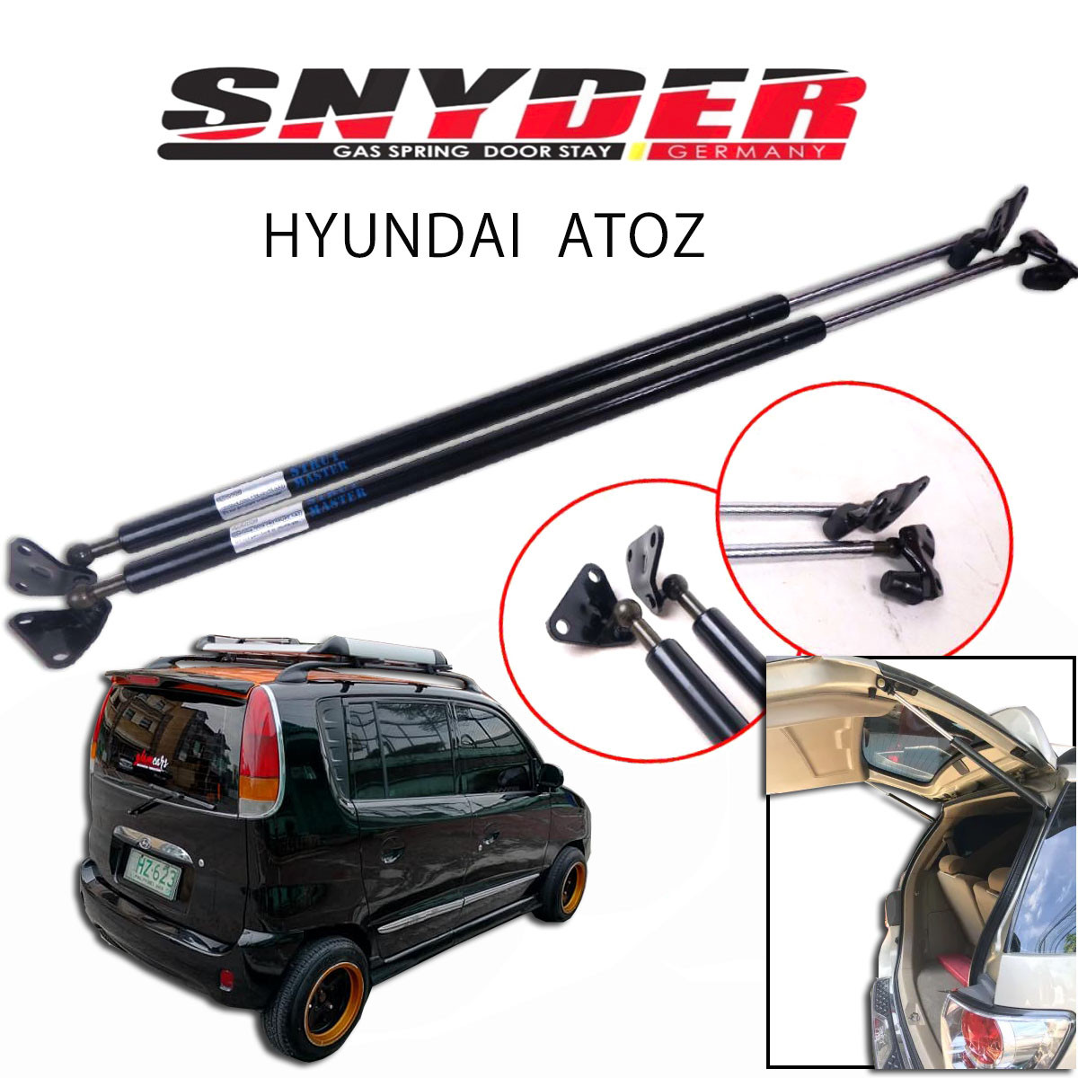 SGS-1020 Left - HYUNDAI ATOZ 1999UP Gas Spring Door Stay Damper Struts Trunk Open - Snyder