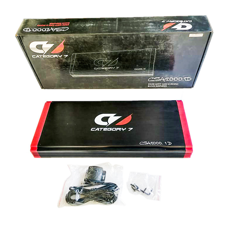 Category 7 AMPLIFIER CSA2000. 1D 2000Wrms Class D Amp. Car Automotive Sound System