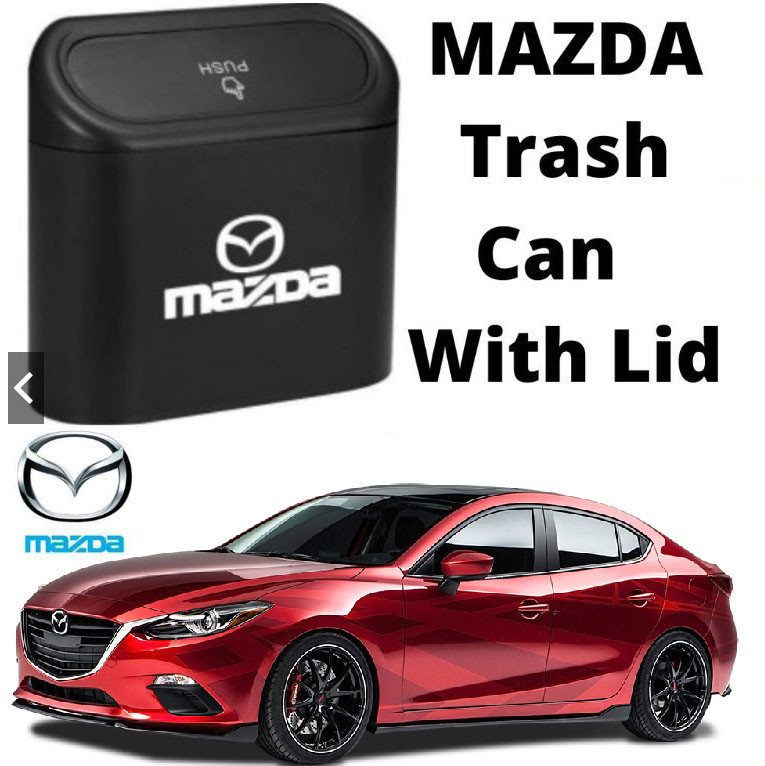 MAZDA CAR Trash Can with Lid Leak-proof with LOGO Universal Trash Bin Storage Bo