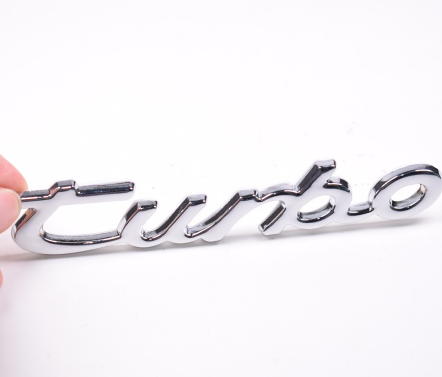Car Porsche 3D TURBO Emblem Chrome metal decals letter