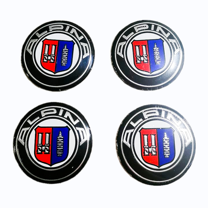 ALPINA 4pcs Car Wheel Center Hub Cap Sticker Cover Metal Case 56mm Tire Mags Emblem Badge Decal