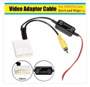 24PIN Car Video Adaptor Cable Reverse Camera Wiring Connector 12v to 5v For Toyota RAV4 and Wigo 2021up