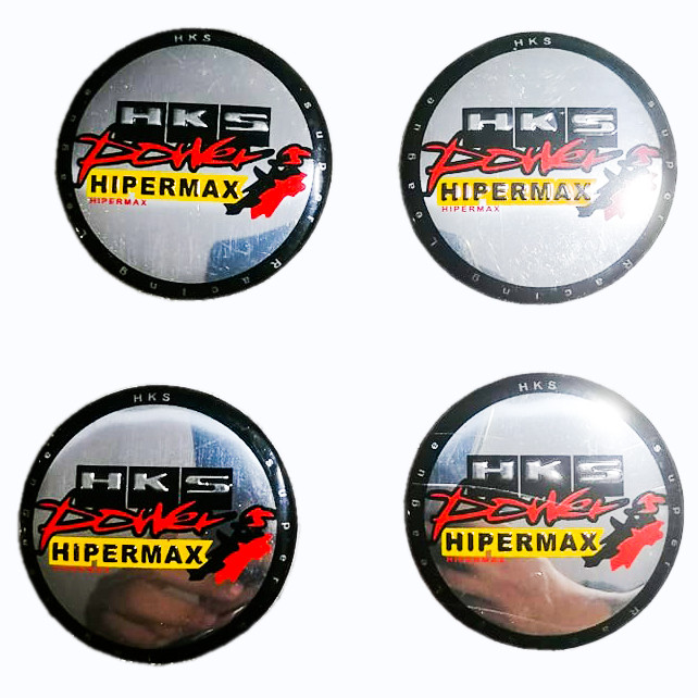 HIPERMAX 4pcs Car Wheel Center Hub Cap Sticker Cover Metal Case 56mm Tire Mags Emblem Badge Decal