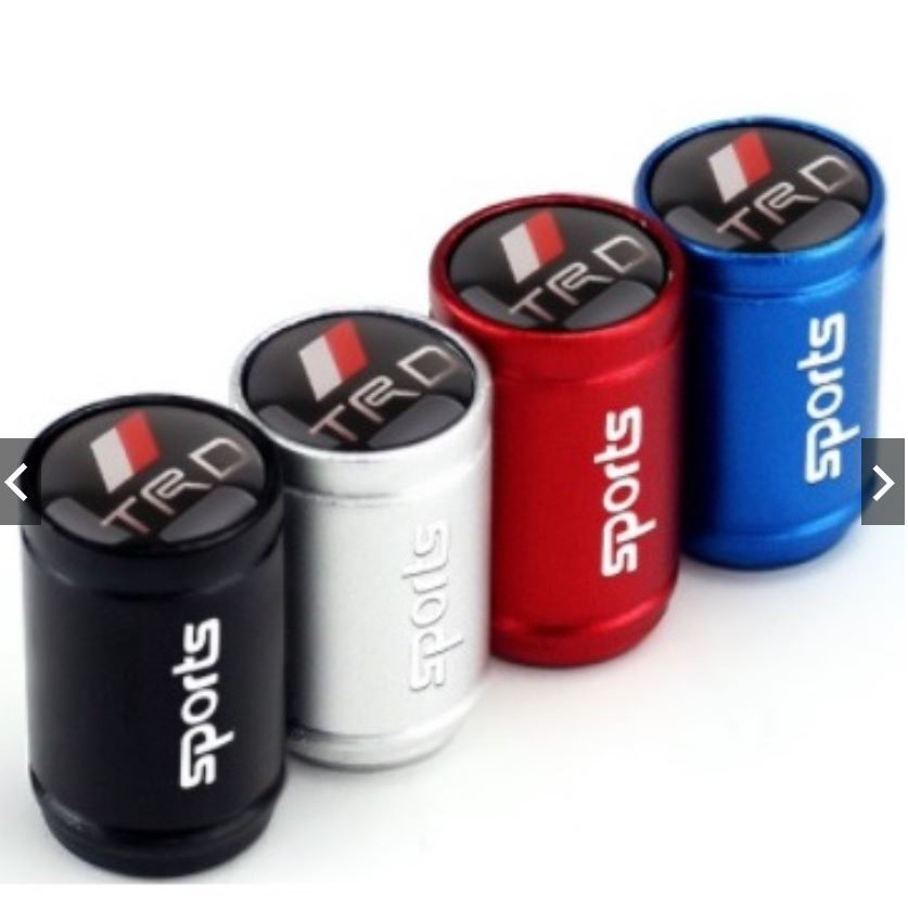 4PCS TRD SPORTS Car Wheel Air Tire Valve Cap Cover Sports Caps Stem Covers Aluminum Alloy