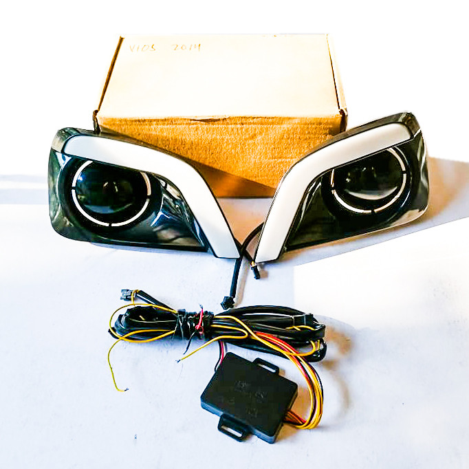 2013-2018 Toyota Vios DRL Foglamp Cover White with Signal Light Amber Dual Color